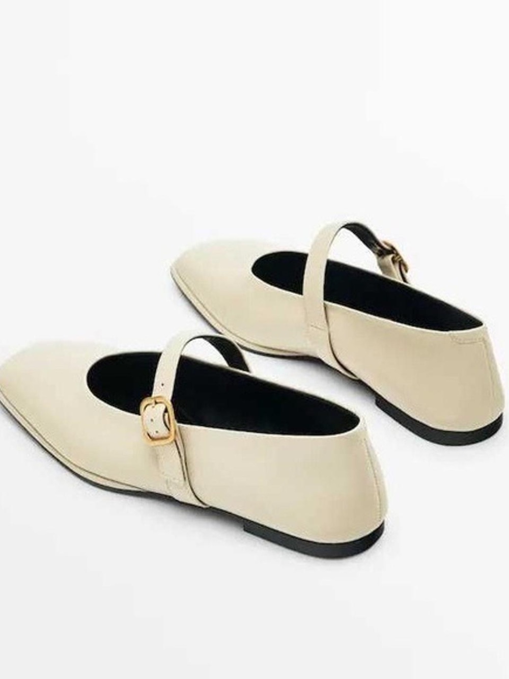 Massimo Dutti Leather Mary Jane flats Ballet Flats with Buckled Strap - Picture 4 of 16